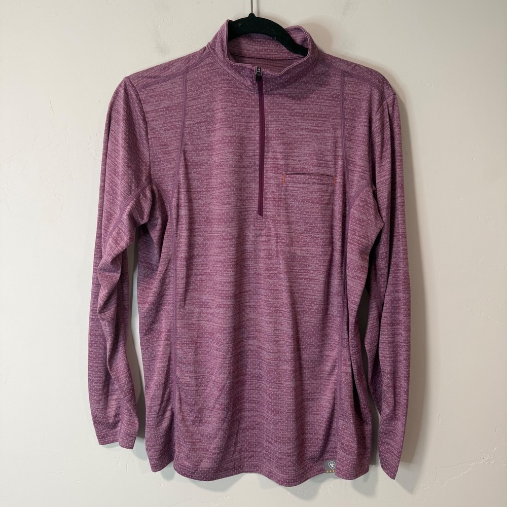 Ariat Womens Rebar Evolution 1/2 Zip LS Top Medium Purple Excellent 10055225